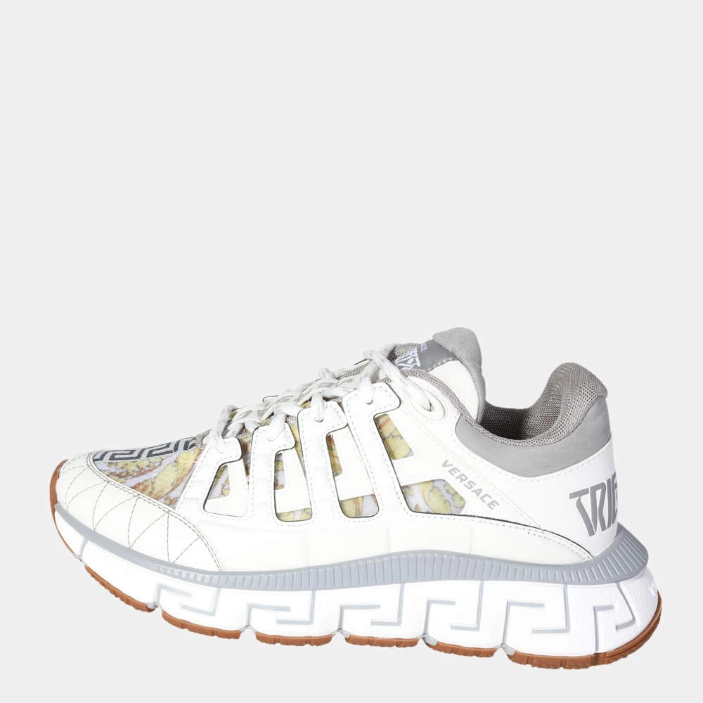 Versace White Wmns Trigreca Barocco Print Sneaker EU 38 For Women