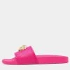 Versace Fuchsia Rubber Palazzo Pool Slides Size 41 For Women