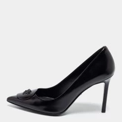 Versace Black Patent Leather Medusa Pumps Size 37 For Women