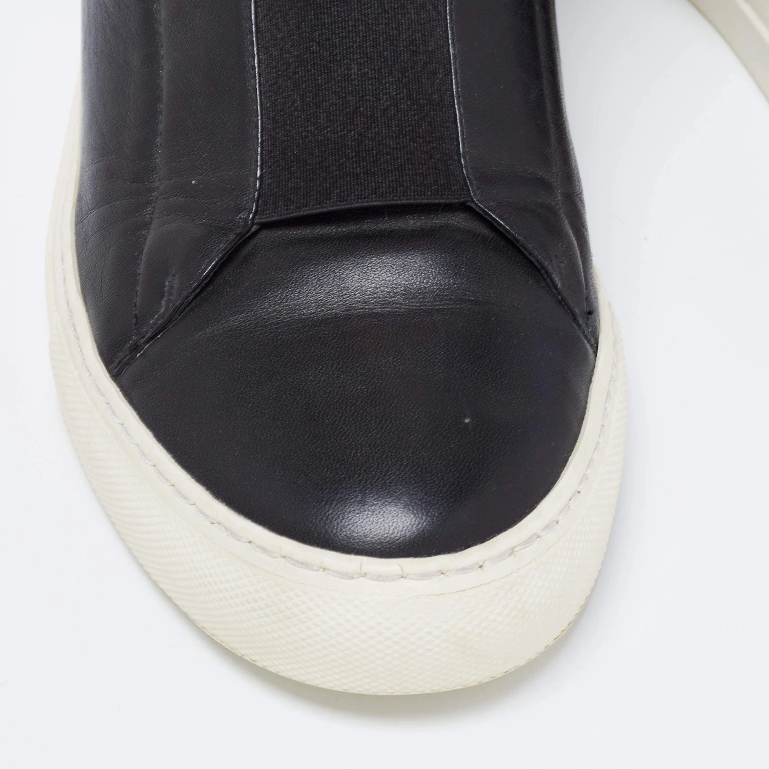 Versace Black Leather Medusa Palazzo Slip On High Top Sneakers Size 40 For Women - Image 7