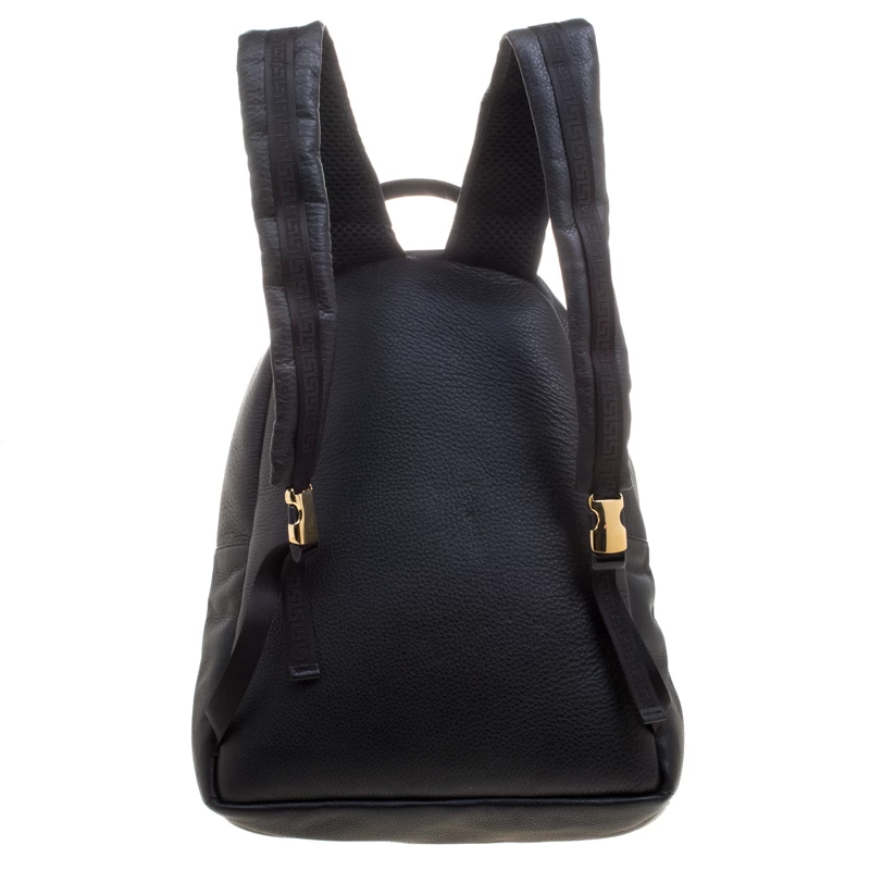 Versace Black Leather Studded Medusa Backpack For Women - Image 4