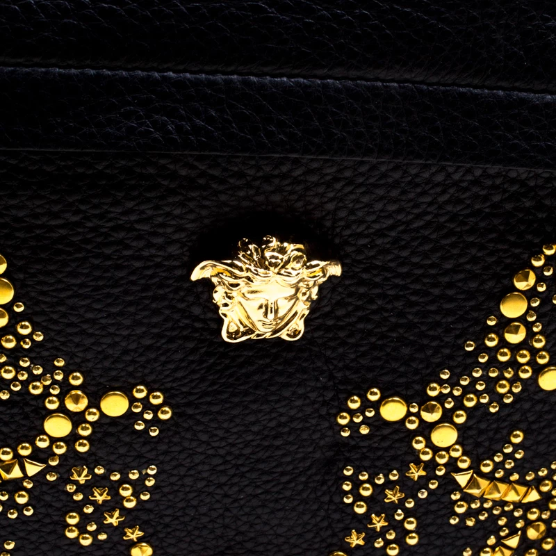 Versace Black Leather Studded Medusa Backpack For Women - Image 5