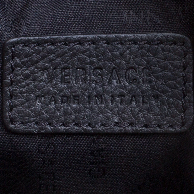 Versace Black Leather Studded Medusa Backpack For Women - Image 8