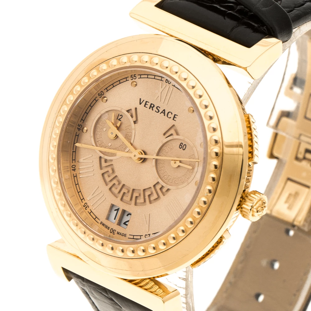 Versace Rose Gold Plated Steel A9C Chronograph Women's Wristwatch 40 Mm For Women - Image 2