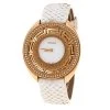 Versace White Mother Of Pearl Gold Tone Diamond 67Q Women's Wristwatch 39 Mm For Women