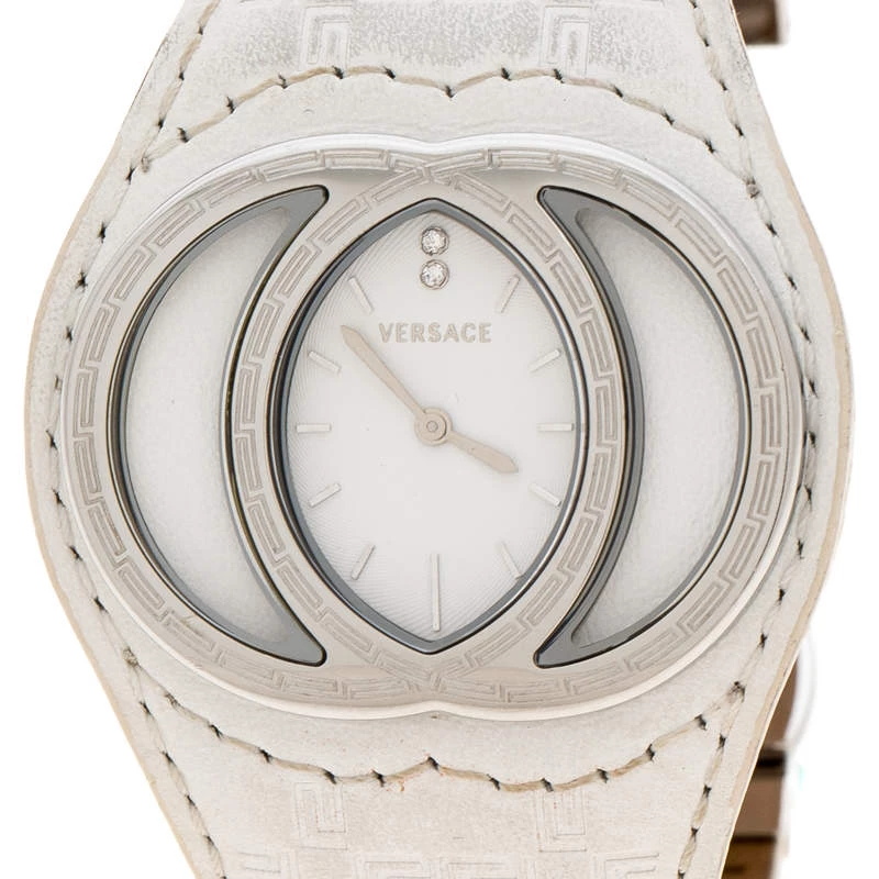 Versace White Stainless Steel Eclissi 74Q Women's Wristwatch 39 Mm For Women - Image 3