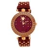 Versace Red Rose Gold Plated Stainless Steel Vanitas K7Q Women's Wristwatch 40 Mm For Women