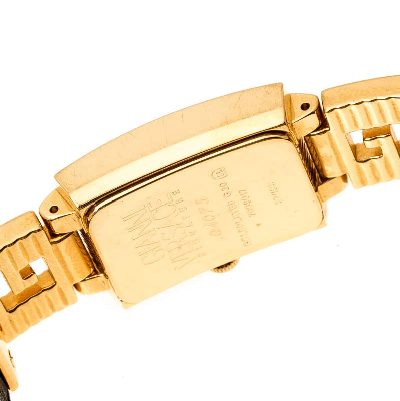 Gianni Versace Black Gold Plated Signature Medusa 7009017 Women's Wristwatch 20 Mm For Women - Image 7