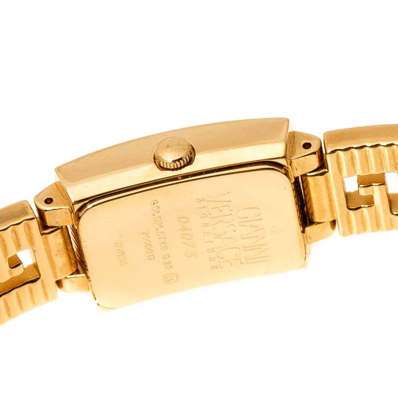 Gianni Versace Black Gold Plated Signature Medusa 7009017 Women's Wristwatch 20 Mm For Women - Image 6