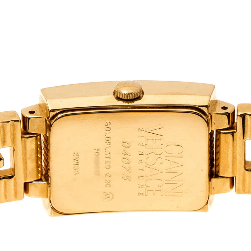 Gianni Versace Black Gold Plated Signature Medusa 7009017 Women's Wristwatch 20 Mm For Women - Image 4