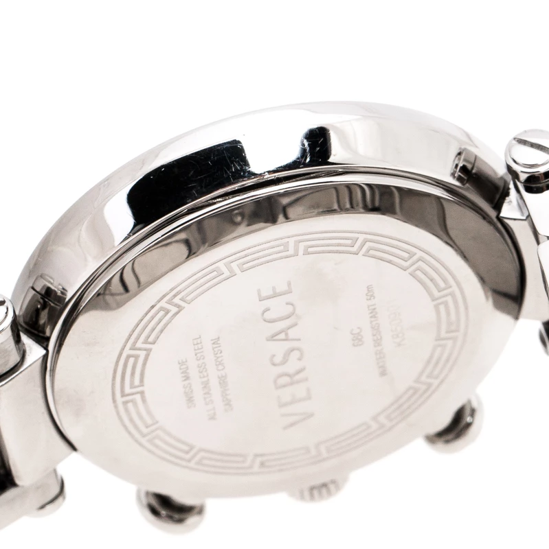 Versace Black Stainless Steel Reve 68C Chronograph Women's Wristwatch 40 Mm For Women - Image 7