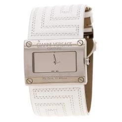 Gianni Versace Silver Stainless Steel V-Couture 71O Women's Wristwatch 40MM For Women