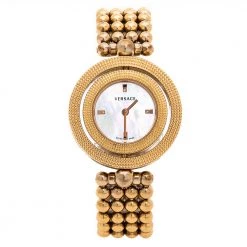 Versace Mother Of Pearl Rose Gold Plated Stainless Steel Eon 79Q-IC Women's Wristwatch 33 Mm For Women