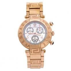 Versace Mother Of Pearl Rose Gold Plated Steel Reve 68C Women's Wristwatch 40 Mm For Women