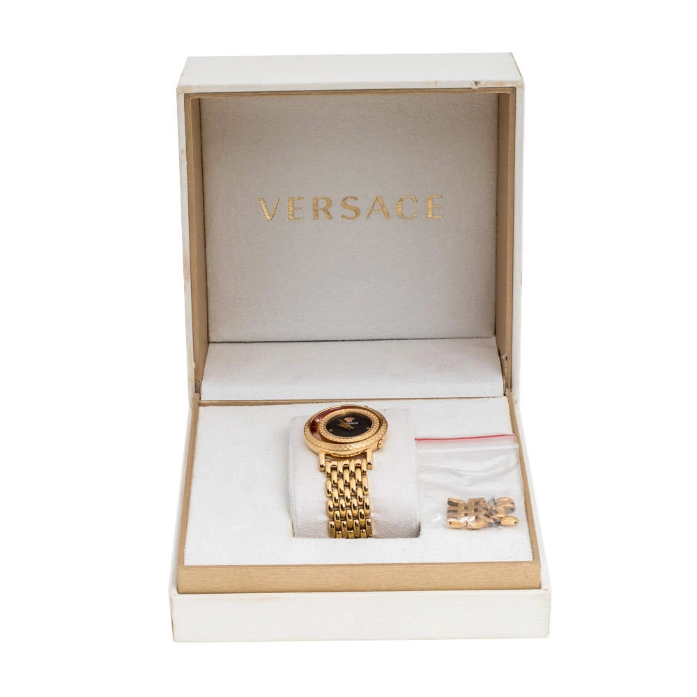 Versace Black Rose Gold Plated Stainless Steel Venus VDA040014 Women's Wristwatch 33 Mm For Women - Image 8