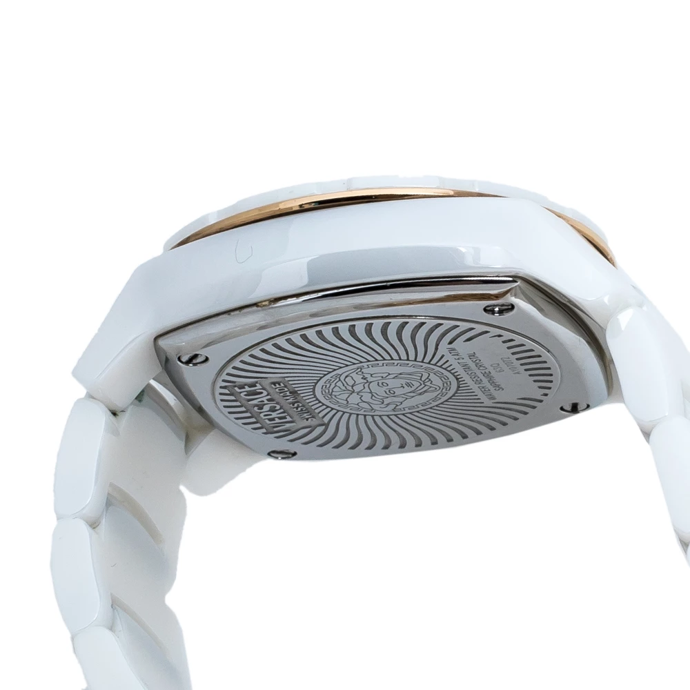 Versace White Mother Of Pearl White Ceramic Rose Gold Plated Stainless Steel DV One 63Q Women's Wristwatch 35 Mm For Women - Image 7