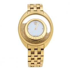 Versace White Yellow Gold Stainless Steel Destiny Spirit 86Q Women's Wristwatch 39 Mm For Women
