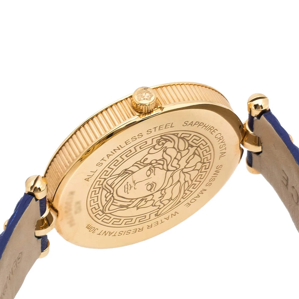 Versace Blue Rose Gold Plated Stainless Steel Vanitas K7Q Women's Wristwatch 40 Mm For Women - Image 6