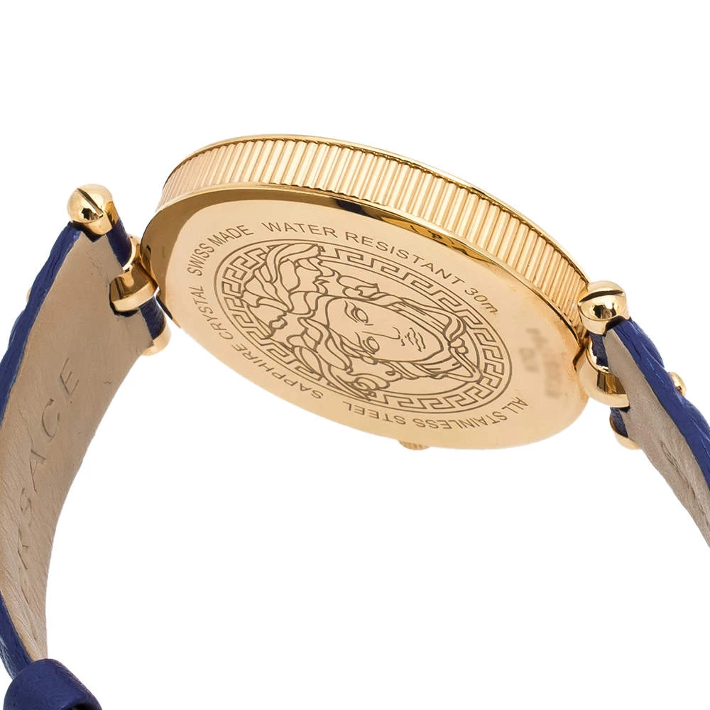 Versace Blue Rose Gold Plated Stainless Steel Vanitas K7Q Women's Wristwatch 40 Mm For Women - Image 7