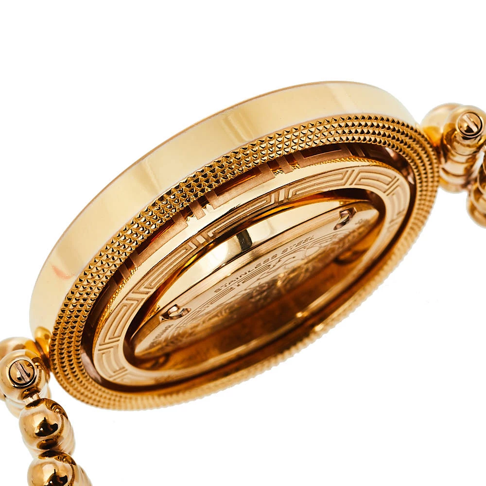 Versace Mother Of Pearl Gold Plated Stainless Steel Eon 80Q Women's Wristwatch 39 Mm For Women - Image 6