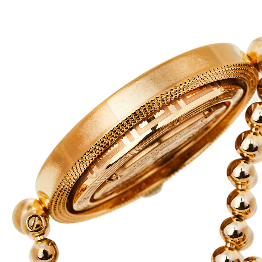 Versace Mother Of Pearl Gold Plated Stainless Steel Eon 80Q Women's Wristwatch 39 Mm For Women - Image 7