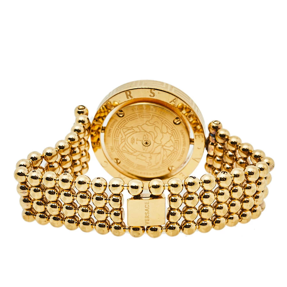 Versace Mother Of Pearl Yellow Gold Plated Stainless Steel Eon 79Q Women's Wristwatch 33.5 Mm For Women - Image 5