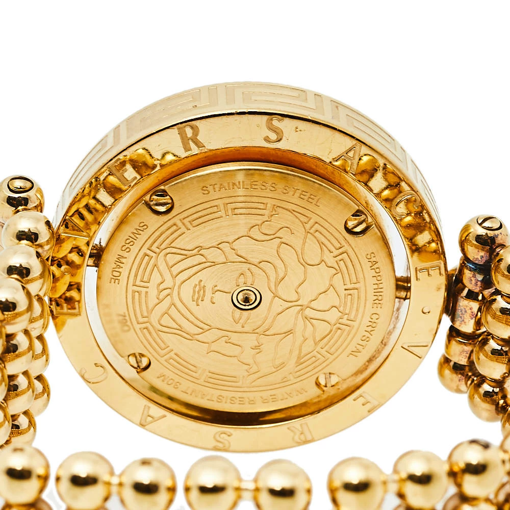 Versace Mother Of Pearl Yellow Gold Plated Stainless Steel Eon 79Q Women's Wristwatch 33.5 Mm For Women - Image 4