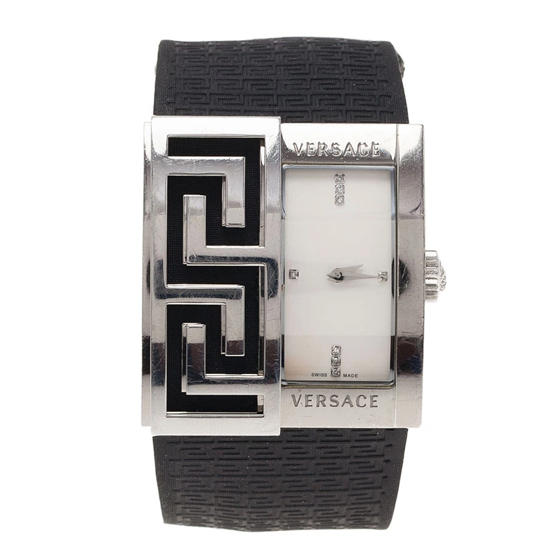 Versace White Stainless Steel V-Greca Women's Wristwatch 38MM For Women - Image 3