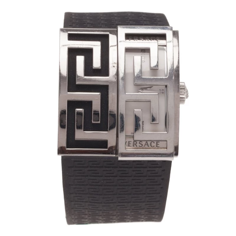 Versace White Stainless Steel V-Greca Women's Wristwatch 38MM For Women - Image 4