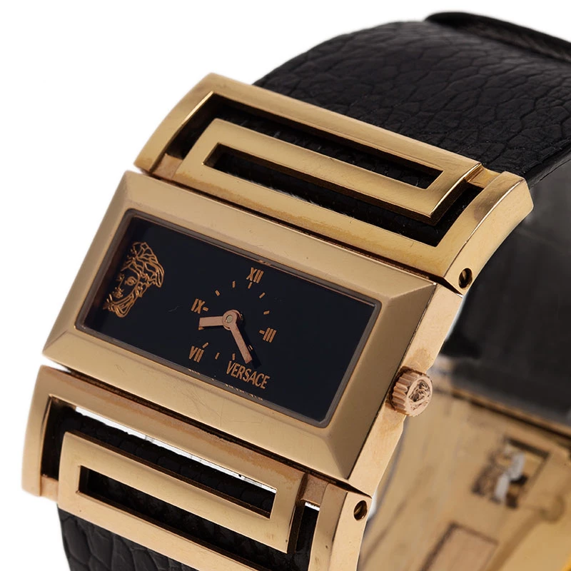 Versace Black Gold-Plated Stainless Steel Beauville Women's Wristwatch 40MM For Women - Image 2