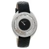 Versace Black Stainless Steel Python Leather Diamonds Destiny 67Q Women's Wristwatch 39 Mm For Women