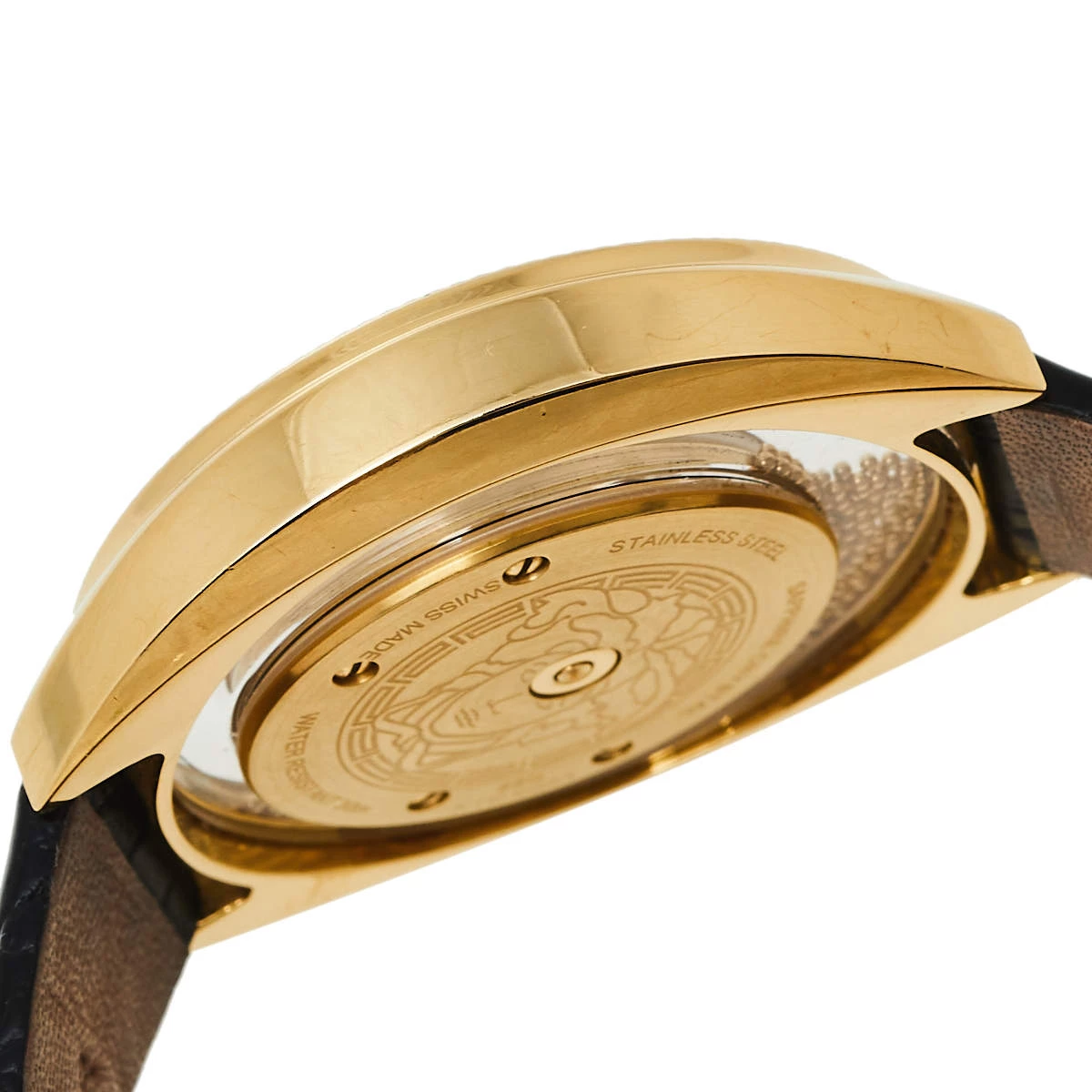 Versace Black Gold Plated Stainless Steel & Leather Destiny Spirit 86Q Women's Wristwatch 39 Mm For Women - Image 7