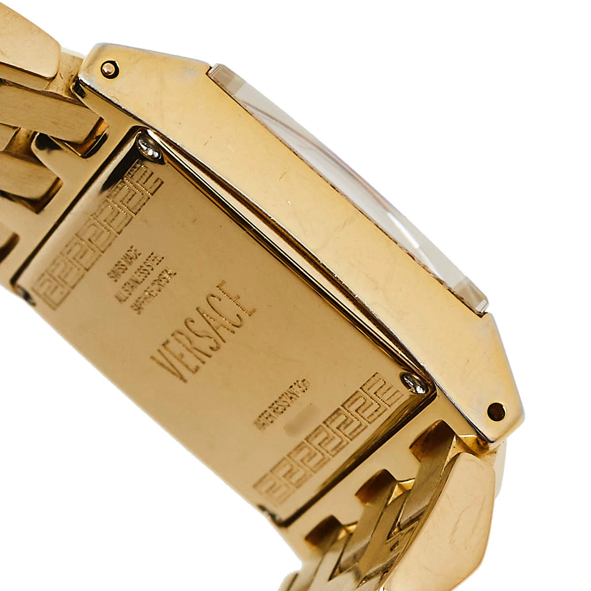 Versace Mother Of Pearl Gold Plated Stainless Steel Cleopatra 85Q Women's Wristwatch 33 Mm For Women - Image 8