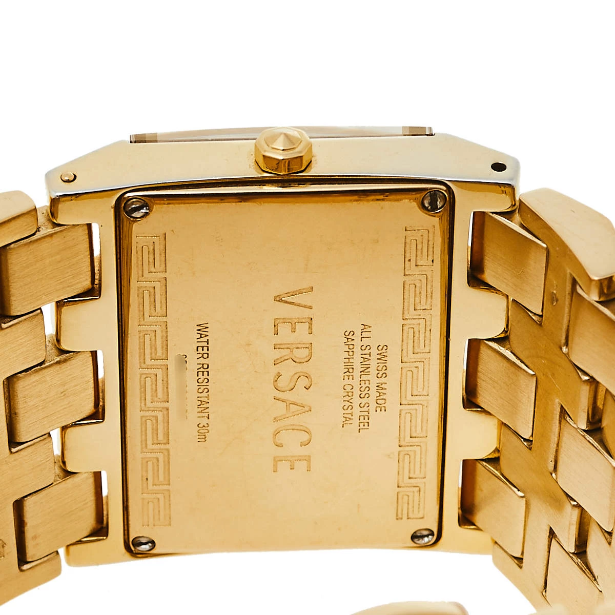 Versace Mother Of Pearl Gold Plated Stainless Steel Cleopatra 85Q Women's Wristwatch 33 Mm For Women - Image 4