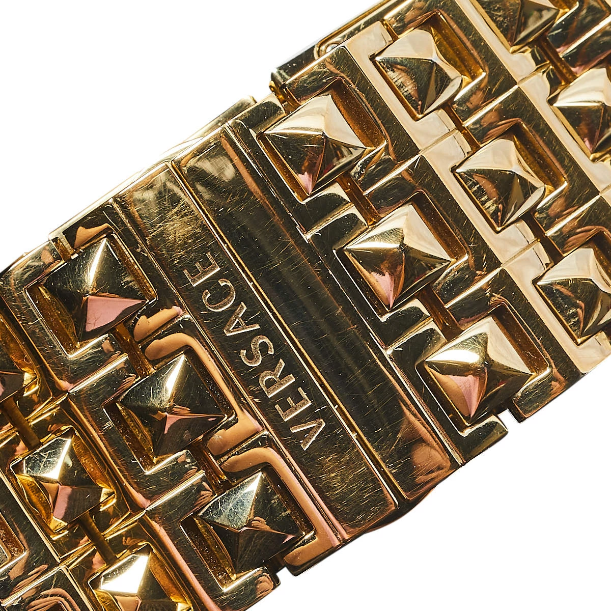 Versace Mother Of Pearl Gold Plated Stainless Steel Cleopatra 85Q Women's Wristwatch 33 Mm For Women - Image 5