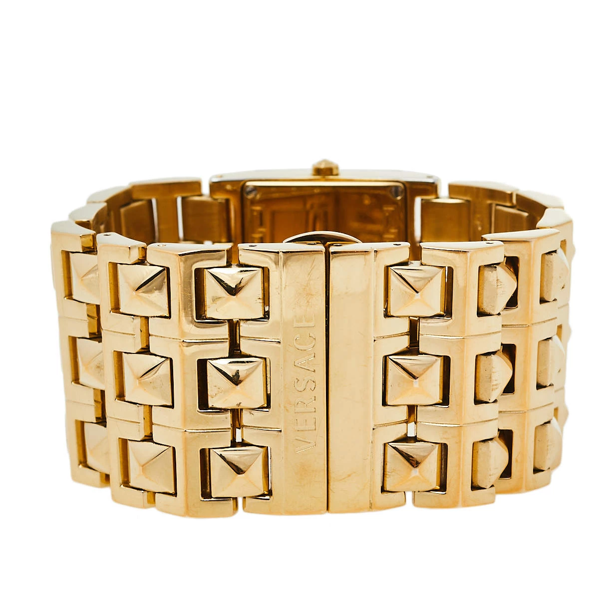 Versace Mother Of Pearl Gold Plated Stainless Steel Cleopatra 85Q Women's Wristwatch 33 Mm For Women - Image 6