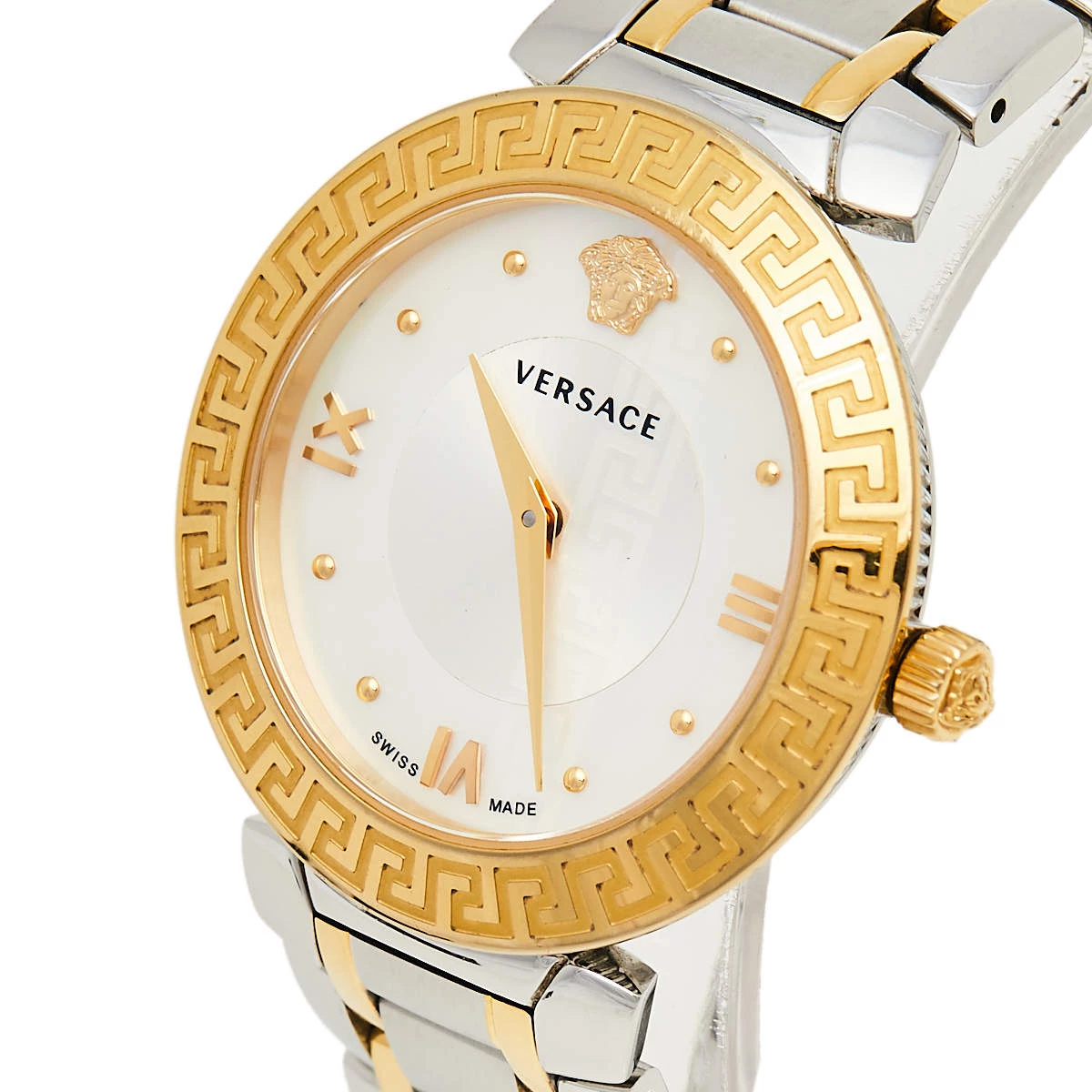Versace Mother Of Pearl Gold Plated Stainless Steel Daphnis V16 Women's Wristwatch 35 MM For Women - Image 2