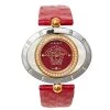 Versace Red Two Tone Stainless Steel Leather Diamond Eon Ellipsis 91Q Women's Wristwatch 32 Mm X 40 Mm For Women