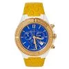 Versace Blue Ceramic & Gold Tone Stainless Steel Leather DV One 28C Women's Wristwatch 42 Mm For Women