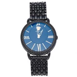 Versace Black Ion Plated Stainless Steel Krios M6Q60D008 Women's Wristwatch 38 Mm For Women