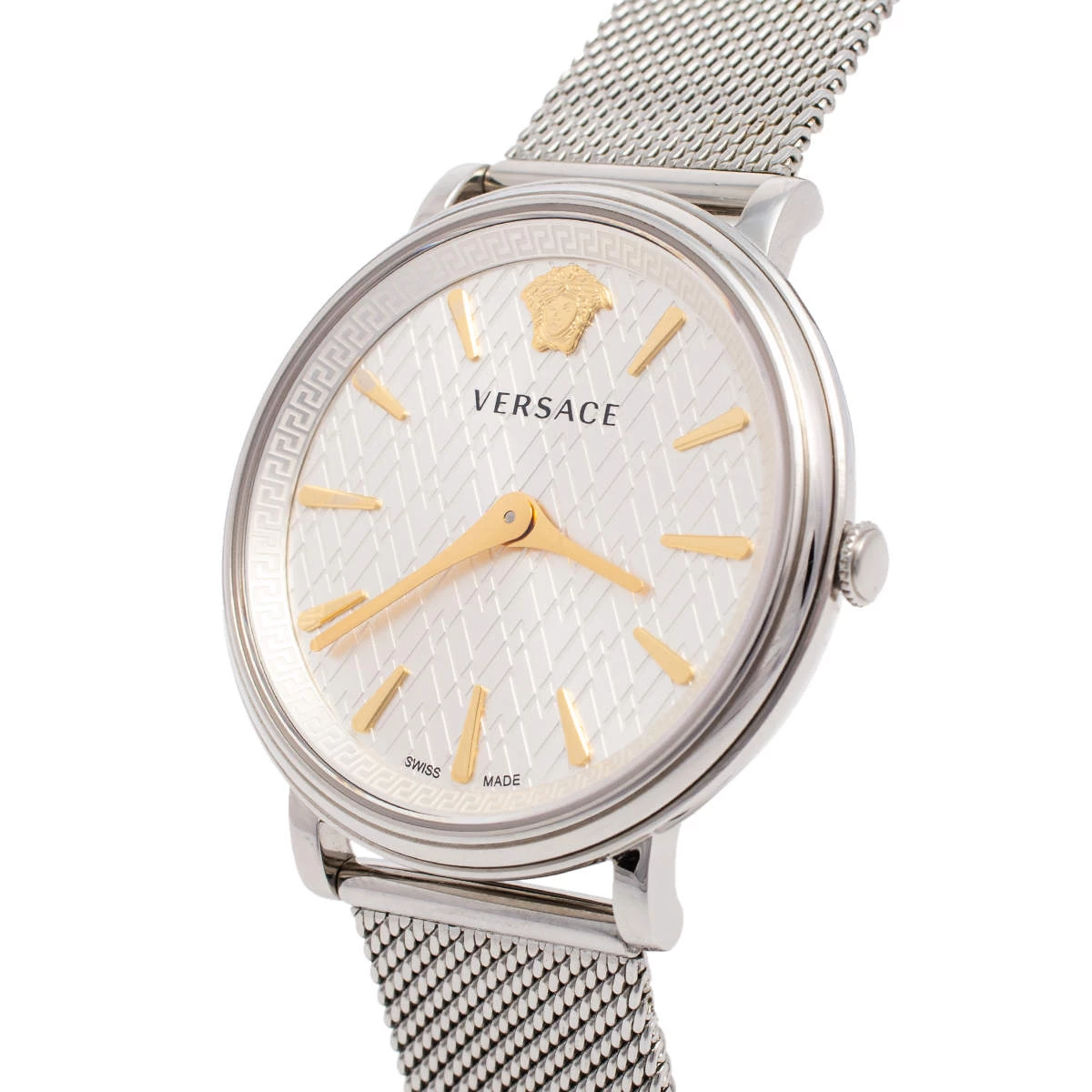 Versace Silver Stainless Steel V-Circle VRSCVBP050017 Women's Wristwatch 38 Mm For Women - Image 2