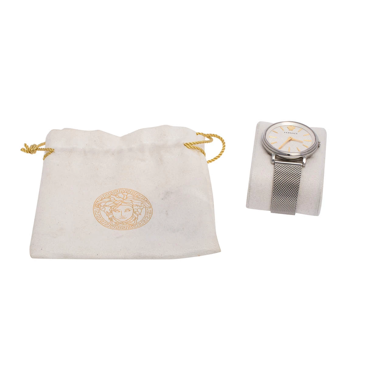 Versace Silver Stainless Steel V-Circle VRSCVBP050017 Women's Wristwatch 38 Mm For Women - Image 8