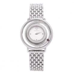 Versace Silver Stainless Steel Venus FHQ Women's Wristwatch 39 Mm For Women