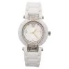 Versace White Mother Of Pearl White Ceramic Stainless Steel Rubber Reve 92Q Women's Wristwatch 35 Mm For Women