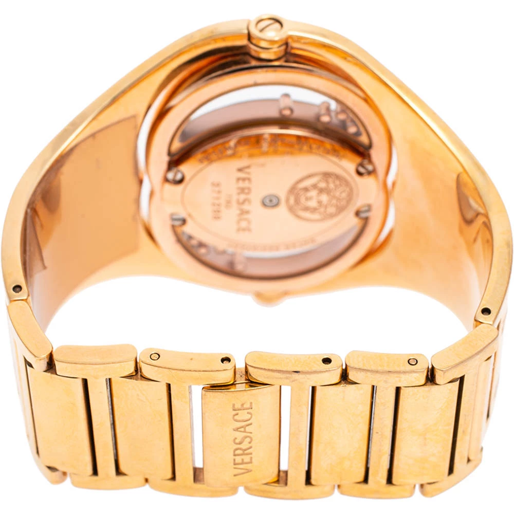 Versace Black Rose Gold Plated Stainless Steel Eclissi 73Q Women's Wristwatch 39 Mm For Women - Image 5