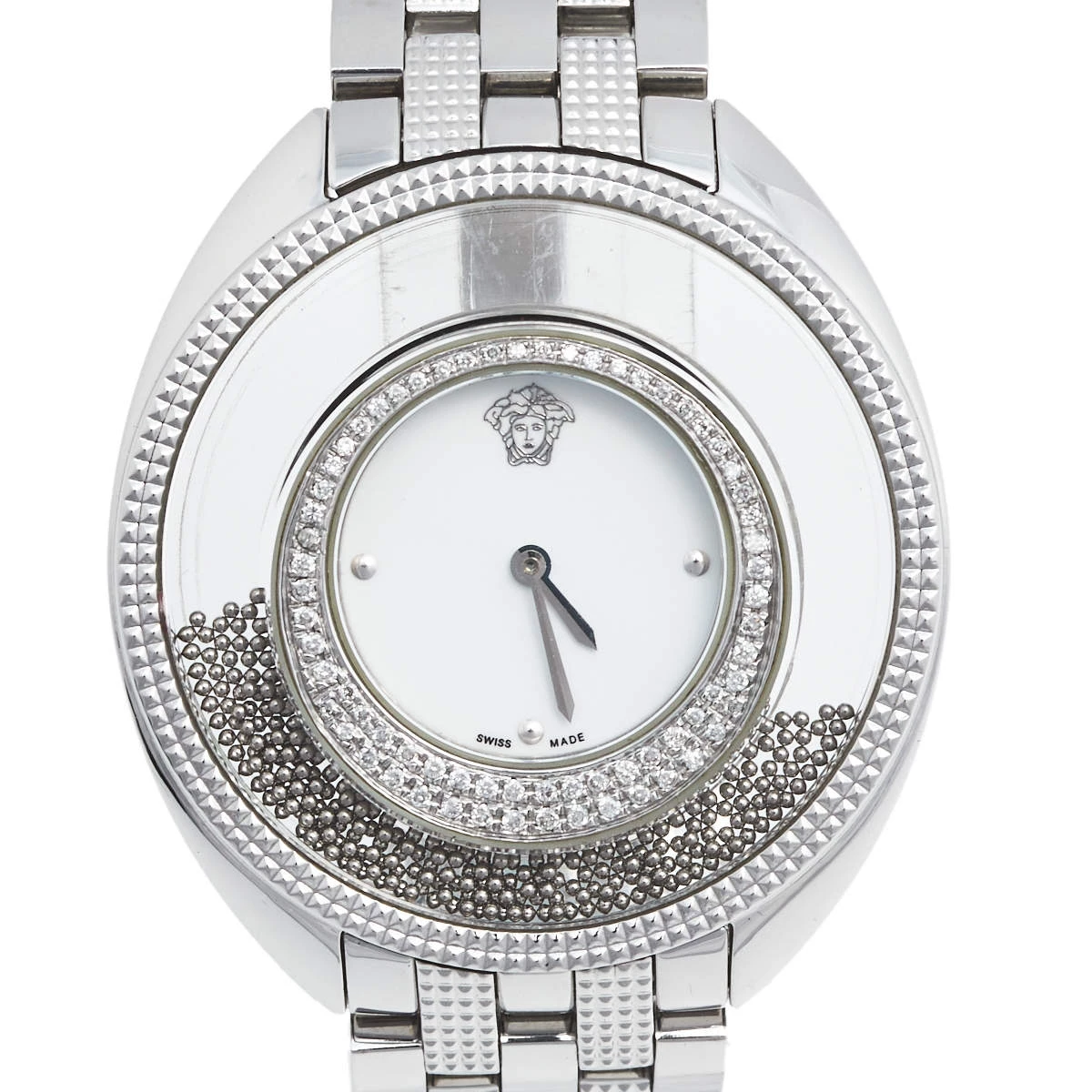 Versace White Stainless Steel Diamond Destiny Spirit 86Q Women's Wristwatch 39 Mm For Women - Image 3