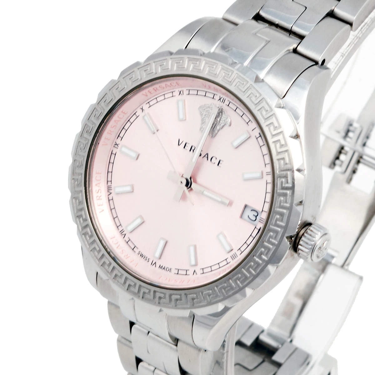 Versace Pink Stainless Steel Hellenyium V12010015 Women's Wristwatch 35 Mm For Women - Image 2