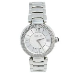 Versace Silver Stainless Steel Leda VNC030014 Women's Wristwatch 38 Mm For Women