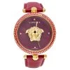 Versace Red Yellow Gold Plated Stainless Steel Leather Palazzo VCO120017 Women's Wristwatch 39 Mm For Women