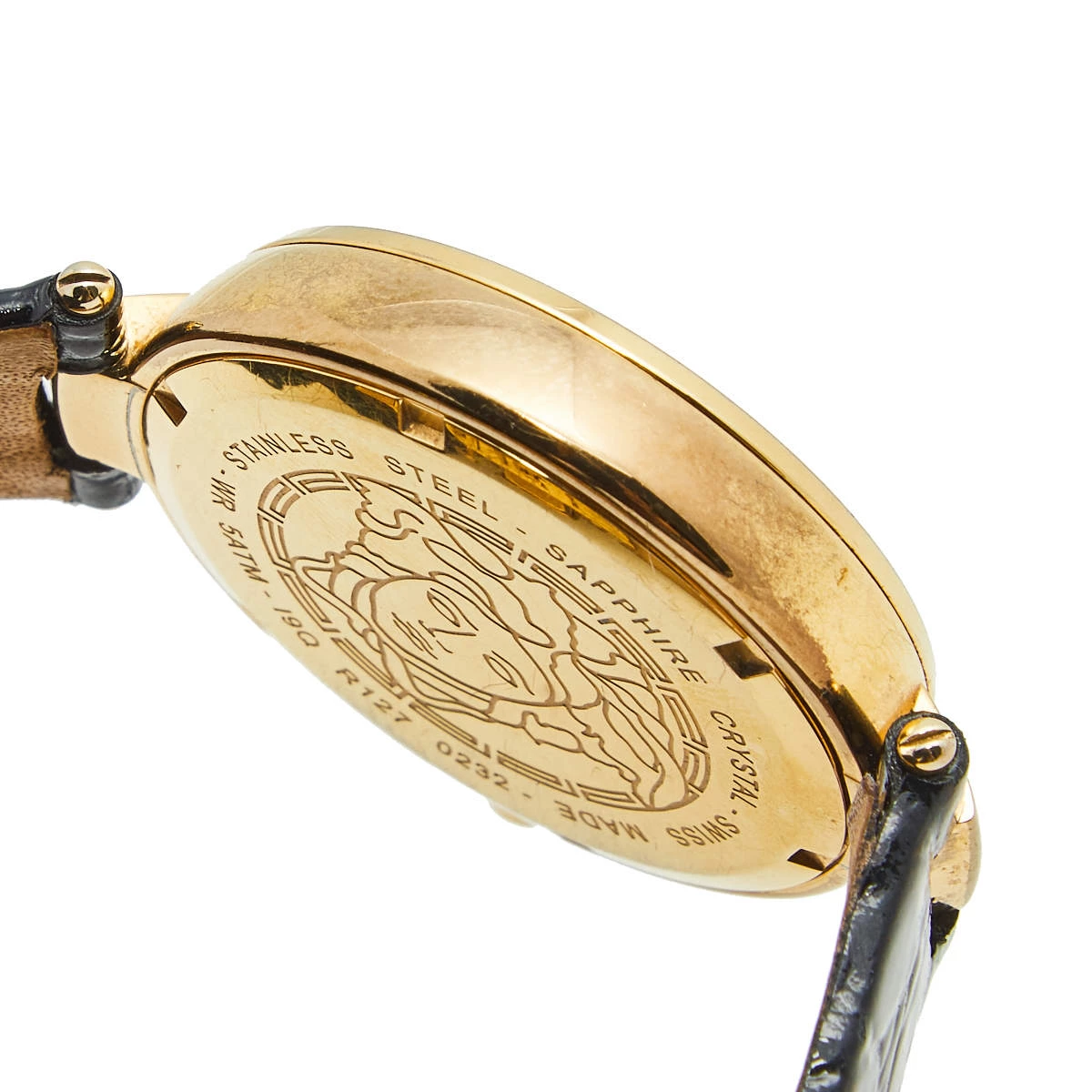 Versace Gold Plated Stainless Steel Leather Mystique Hibiscus I9Q80D2HIS009 Women's Wristwatch 38 Mm For Women - Image 6